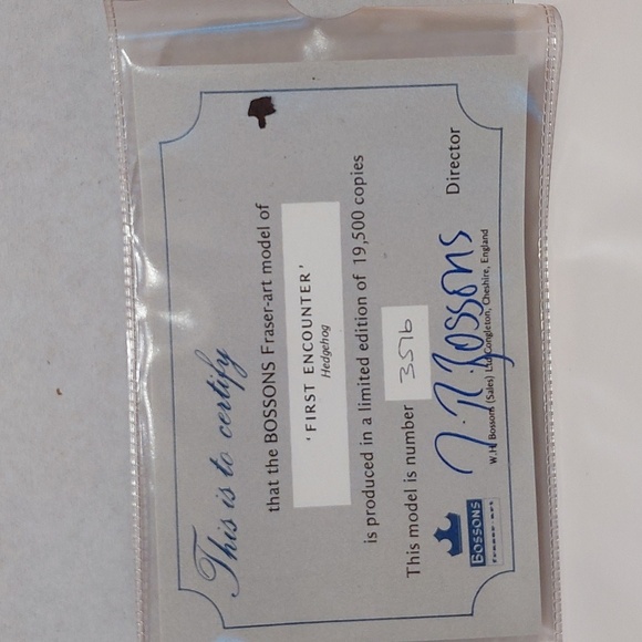 Vintage Limited Edition Bosson "The First Encounter" Hedgehog - Picture 7 of 10